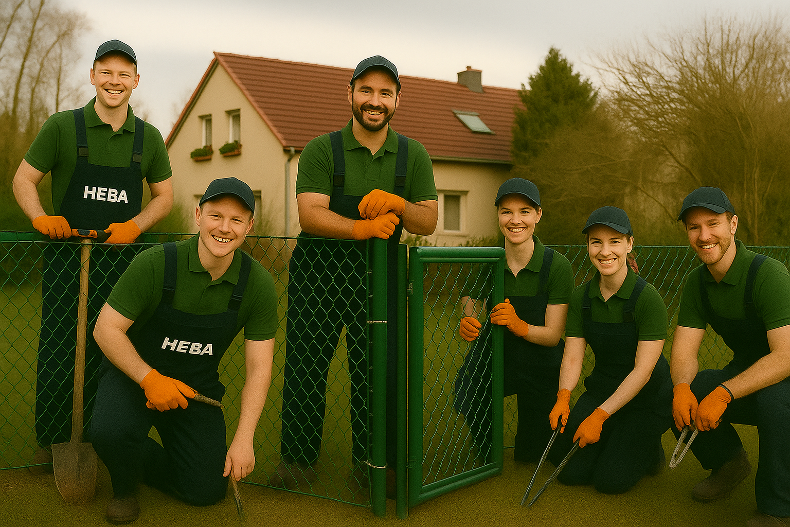 HEBA Mitarbeiter bauen einen Zaun in Berlin