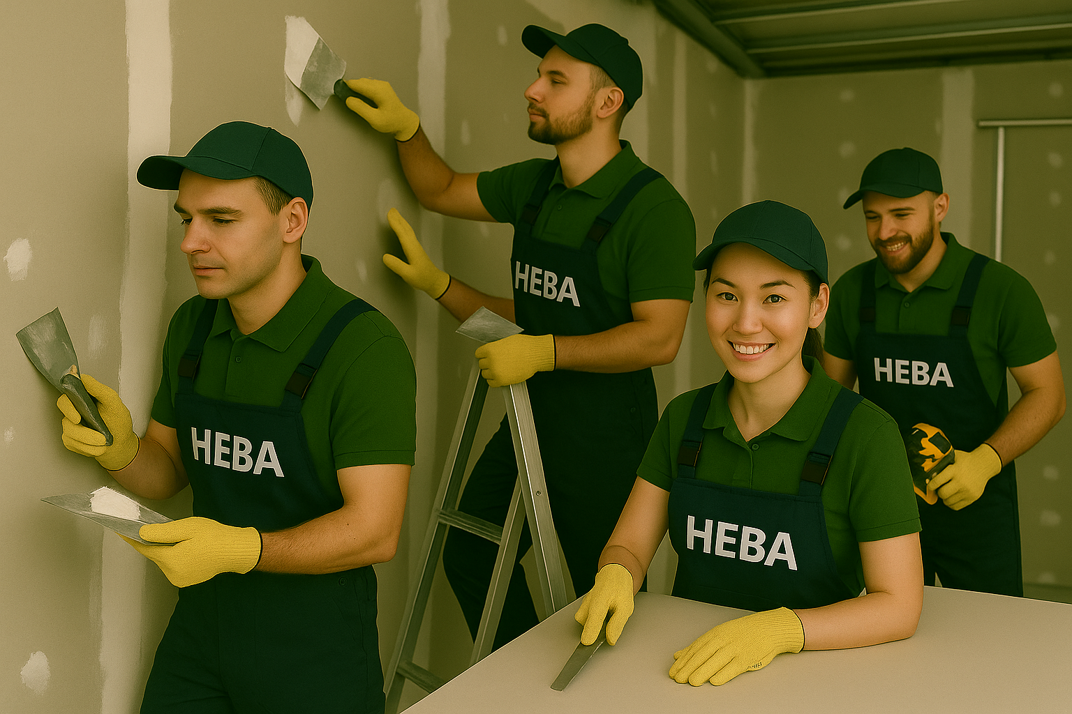 HEBA Mitarbeiter beim Trockenbau in Berlin